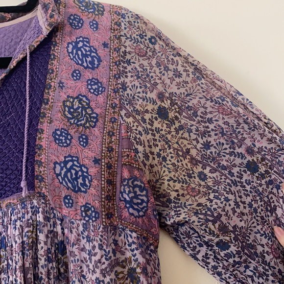 Vintage 1970s Indian Cotton Gauze Print Dress - Picture 5 of 8